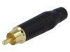 Conector RCA Tată Aurit Negru Amphenol pentru Cablu, Montare Lipire, Contact Aurit