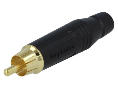 Conector RCA tată aurit negru foto