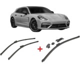 Cumpara ieftin Set 3 stergatoare PORSCHE PANAMERA Sport Turismo (971) 2017-2023, parbriz si luneta, Valeo HydroConnect