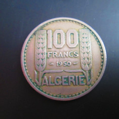 Algeria _ 100 francs _ 1950 _ moneda cupru