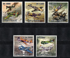 S. TOME E PRINCIPE 2010 - Avioane militare WW2 /serie completa MNH foto