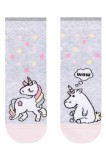 Șosete Haioase 1/2 din Bumbac cu Unicorn, Conte Kids 338 - Gri Deschis, 36-38 (24)