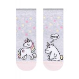 Șosete Haioase 1/2 din Bumbac cu Unicorn, Conte Kids 338 - Gri Deschis, 36-38 (24)