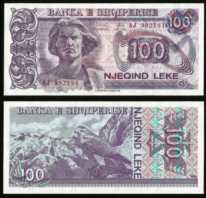 ALBANIA █ bancnota █ 100 Leke █ 1994 █ P-55b █ UNC █ necirculata