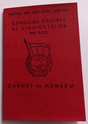Carnet de membru Consiliul central al sindicatelor din RPR , 1964 foto
