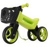 Bicicleta fara pedale cu cosulet pentru ghidon, 2 in 1, 18+ luni, pneuri si manere de cauciuc, 4 nivele de reglaj pe inaltime, Funny Wheels Rider Supe
