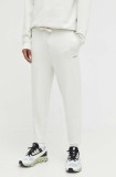 HUGO pantaloni de trening din bumbac culoarea verde, neted, 50489617