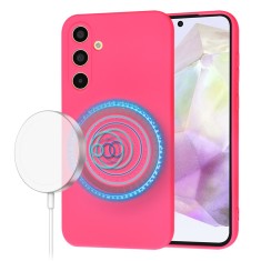 Husa silicon Samsung Galaxy A35 5G Techsuit SoftFlex MagSafe, fucsia foto