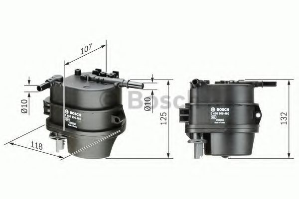 Filtru combustibil CITROEN C3 I (FC) (2002 - 2016) BOSCH 0 450 906 460