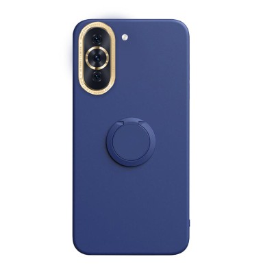 Husa soft liquid compatibila cu huawei nova 10, interior cu piele alcantara, 360&amp;Acirc;&amp;deg; inel rotativ cu magnet auto, albastru foto