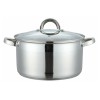 Cratita inox cu capac Bohmann Premium, 26 cm, 7.7 litri, baza groasa aluminiu