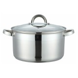 Cratita inox cu capac Bohmann Premium, 24 cm, 6.6 litri, baza groasa aluminiu