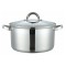 Cratita inox cu capac Bohmann Premium, 26 cm, 7.7 litri, baza groasa aluminiu