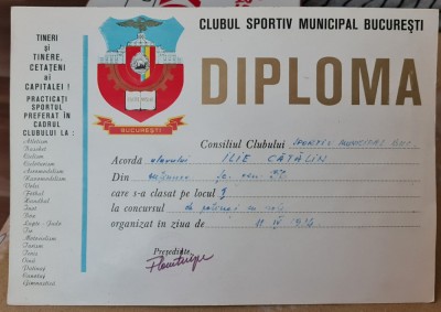 Diploma insigna sportiva RSR. foto