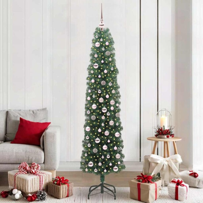 vidaXL Brad de Crăciun artificial Verde 210 cm PVC și oțel și plastic 3394958