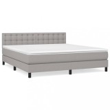 Cumpara ieftin Pat continental, gri deschis, 180x200 cm, material textil