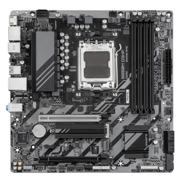Placa de baza GIGABYTE B850M D3HP, AM5, DDR5, mATX, Gri/Negru &quot;B850M D3HP&quot;