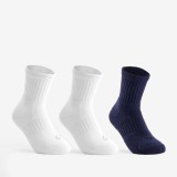 Set de 3 perechi de șosete lungi de sport Decathlon RS 500 alb-bleumarin Copii