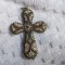MEDALION CRUCE MICROMOZAIC VENETIAN manopera EXCEPTIONALA de colectie VECHI UNIC
