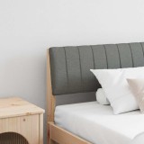vidaXL Tăblie tapițată Gri &icirc;nchis 200 cm Lemn de pin masiv 879210