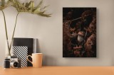Tablou Canvas, "Ciupercă solitară &icirc;ntre frunze uscate", Ciupercă, Natural, Pădure, Toamnă, Frunze, Misterios, Păm&acirc;ntiu, Tainic, Liniște, Umbră, 26 x 3