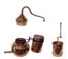 Cazan Tuica Cupru 120L cu Coloana Distilare Uleiuri Esentiale &amp; Bauturi Aromatice Al-Ambiq + Racitor Serpentina