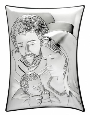 Icoana Sfanta Familie argint 8 x 10 cm foto