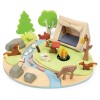 Set de joaca, camping in natura, din lemn premium, Tender Leaf Toys