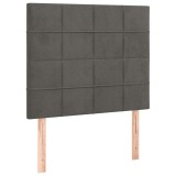 Cumpara ieftin Tablie de pat gri inchis 80x5x118/128 cm catifea