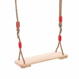 Leagan cu Sfoara, pentru Copii, din Lemn, Dreptunghiular, Greutate Max 150 kg, + 3 Ani, 40 x 16.2 x 1.2 cm, Maro