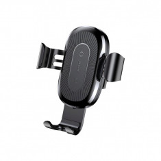 Suport Auto Universal cu Incarcare Wireless-Baseus Gravity Negru Negru foto