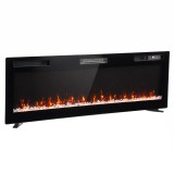 HOMCOM Șemineu electric 153 cm, &icirc;ncastrabil/de perete/de podea, ultrasubțire 8,3 cm, cu telecomandă, 900/1800 W, timer, negru | Aosom Romania