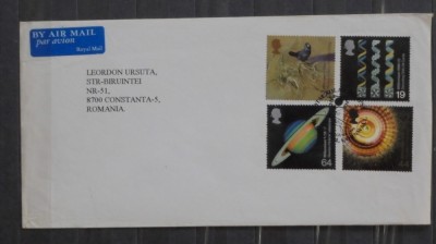 ANGLIA - PLIC CIRCULAT CU SERIE TIMBRE COMPLETA - 6 EURO - STAMPILA PRIMA ZI + foto