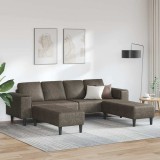 Set de canapea 3 pcs Gri &icirc;nchis Piele ecologică de suede