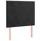 Cumpara ieftin Tablie de pat neagra 90x5x118/128 cm catifea