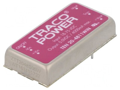 Convertor DC/DC 20W 18-75V la 5V 4A 400kHz foto
