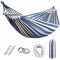 Hamac de Gradina Mercaton cu Suport de Lemn Anti-Incalcire, Sac Transport si Accesorii Montaj Incluse, Maxim 180 Kg, Multicolor,