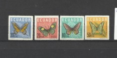ECUADOR 1961 FAUNA INSECTE FLUTURI foto