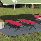 vidaXL Pat pliabil pentru camping Manual 2 pcs Roșu Tafeta Oxford
