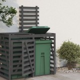 Extensie Depozitare Pubelă Gunoi Gri, Lemn Masiv Pin, 78x91.5x128.5cm, Ușă cu &Icirc;ncuietoare, Ventilată