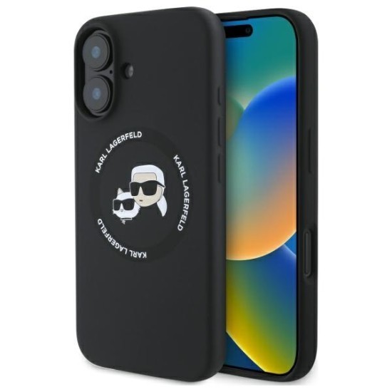 Husa pentru iPhone 16 - Karl Lagerfeld Silicone MagSafe (KLHMP16SSKCHTCK) - Karl&amp;Choupette Head