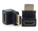 Adaptor / Mufa HDMI unghi 90 grade, ACTIVE, mama-tata, negru, contacte aurite, ambalaj individual