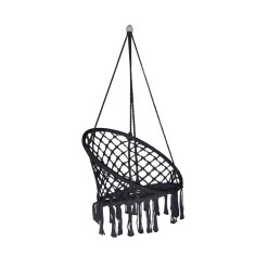 Hamac tip scaun pentru 1 persoana, Diametru 80 cm, gri inchis, Pliabil