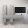 VidaXL Set dulap TV, 7 piese, gri beton, PAL