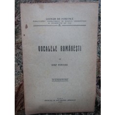 IOSIF POPOVICI - VOCALELE ROMANESTI (1927, cu 21 figuri in text)
