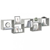 VidaXL Raft cubic perete cu 5 compartimente gri beton lemn prelucrat 859998
