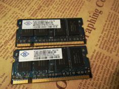 Kit memorii RAM laptop 4Gb DDR2(2x2Gb) 667Mhz Nanya sodimm Dual Channel foto