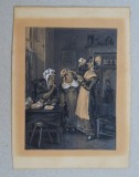 &quot;Scene in the Post Office&quot; tehnica mixta sec 19, Scene gen, Cerneala, Altul