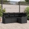 vidaXL Set de canapele pentru grădină cu pernă 4 pcs Negru Rattan poli 3345683