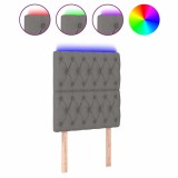 Cumpara ieftin Tablie de pat cu LED, gri inchis, 80x7x118/128 cm, textil